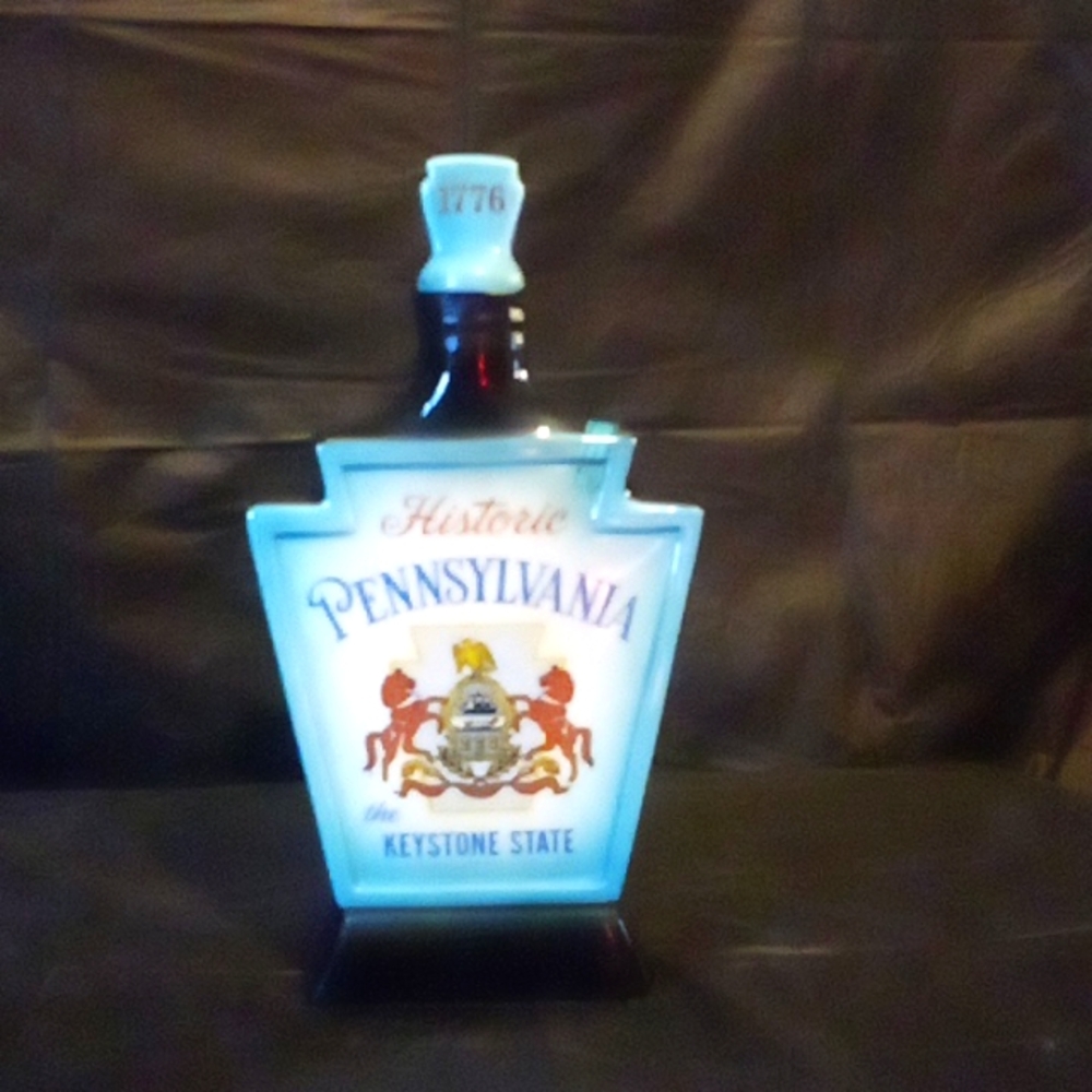 Jim Beam 1776 Pennsylvania Decanter with historic PA depictions
